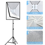 PULUZ Softbox Kit di illuminazione 2 pezzi 50x70 cm Attrezzatura fotografica professionale per studio fotografico con 8 lampadine E27 20W E27 con attacco E27 Kit di illuminazione per riprese di ritratti / Fotografia pubblicitaria di moda               ...