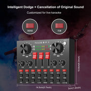 PULUZ Scheda audio Trasmissione dal vivo Mixer audio Bluetooth Kit microfono da studio con braccio a forbice a sospensione e supporto antiurto in metallo, versione cinese, Sound Mixer+Microphone, Chinese Version