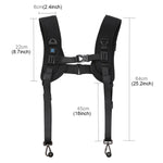 PULUZ 3 in 1 Pacchetto Multifunzionale Cintura in Vita + Doppia Tracolla + Kit di Clip per Fotocamera con Gancio per Fotocamere SLR / DSLR, Waistband Strap Kits