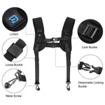 PULUZ 3 in 1 Pacchetto Multifunzionale Cintura in Vita + Doppia Tracolla + Kit di Clip per Fotocamera con Gancio per Fotocamere SLR / DSLR, Waistband Strap Kits