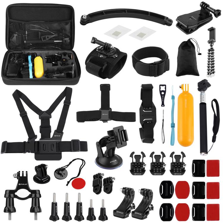 Puluz Kit 50 in 1 accessori per action camera con custodia EVA