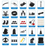 Puluz Kit 50 in 1 accessori per action camera con custodia EVA