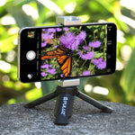 Treppiede pieghevole con staffa a morsetto per smartphone