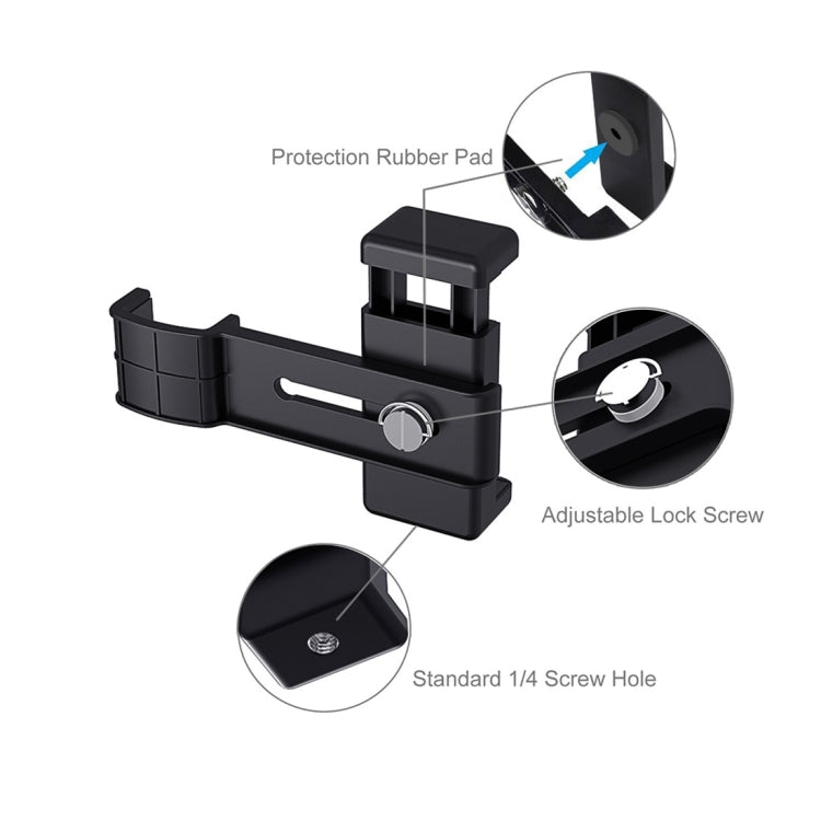 PULUZ Morsetto di fissaggio per smartphone Staffa di montaggio per supporto da 1/4 pollici + Kit di montaggio per treppiede pieghevole per DJI OSMO Pocket / Pocket 2, Clamp+Tripod