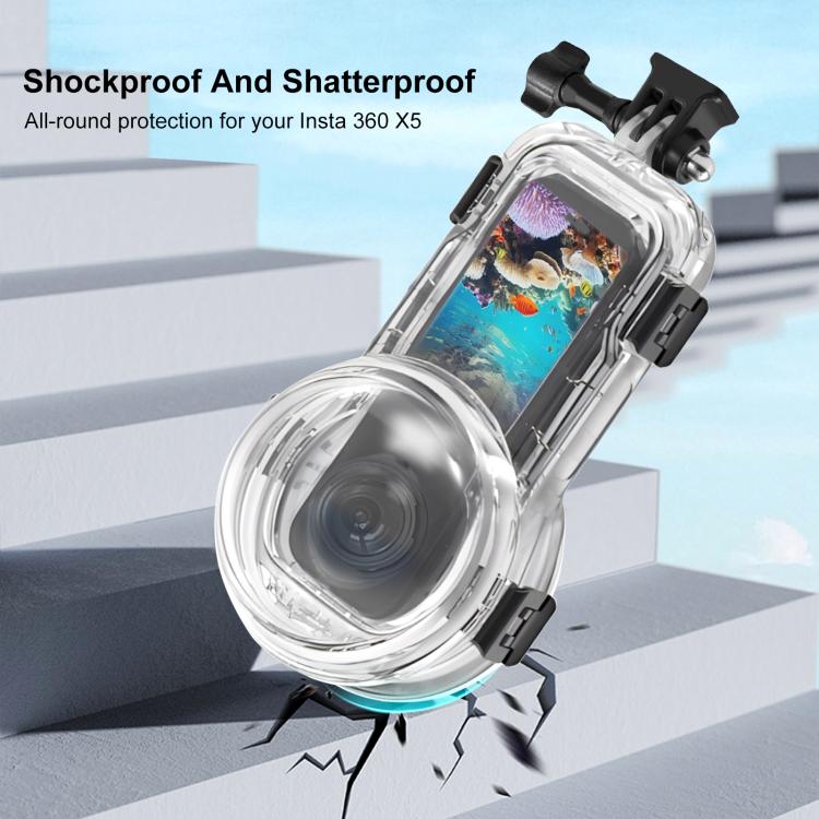 Custodia subacquea impermeabile 60m per Insta360 X5