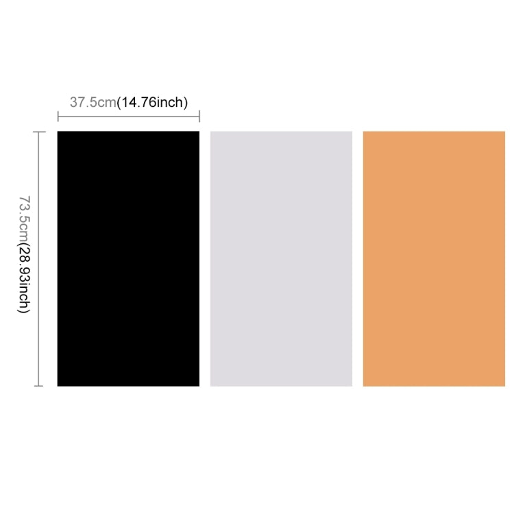 PULUZ Sfondo Fotografico Kit di Carta in PVC per Tenda da Studio, 3 Colori (Nero, Bianco, Giallo), Dimensioni: 73,5 cm x 36 cm, 3color 37.5cm