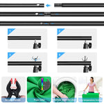 PULUZ 2x2m Photo Studio Sfondo Supporto Supporto Fondale Kit Staffa Traversa con Fondali Rosso/Blu/Verde, 2 x 2m(double stands), 2x3m (Double stands)