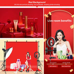 PULUZ 2,9x2 m Kit di staffe trasversali per fondale per studio fotografico, supporto per fondale con fondali rosso/blu/verde, 2.9 x2 m (double stands), 2.9x2m  (Double stands)