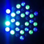 con display LED, modalità Master/Slave/DMX512/esecuzione automatica/controllo audio, spina USA/UE