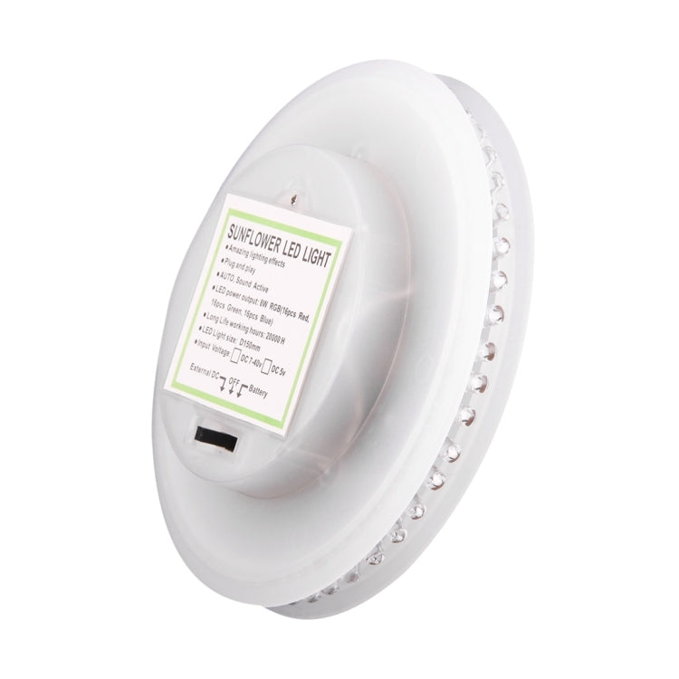 Luce da palco LED girasole da 8 W, controllo del suono / modalità di esecuzione automatica