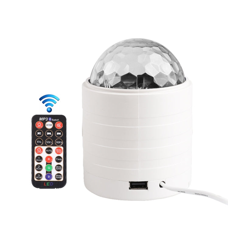Luce da palco Bluetooth Crystal Magic Ball con telecomando, presa americana (bianca)