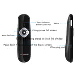 ASiNG A800 Ricarica USB Presentatore wireless da 2,4 GHz Rappresentazione clicker PowerPoint Puntatore del telecomando, Distanza di controllo: 100 m, Distance: 100m(Black), Distance: 100m(White)