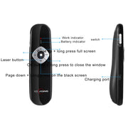 ASiNG A800 Ricarica USB Presentatore wireless da 2,4 GHz Rappresentazione clicker PowerPoint Puntatore del telecomando, Distanza di controllo: 100 m, Distance: 100m(Black), Distance: 100m(White)