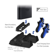 DOBE TP4-882 Ventola di raffreddamento per console di gioco 3 in 1 + Slot di archiviazione per giochi + Dock di ricarica per controller di gioco per Sony PS4 / PS4 Pro / PS4 Slim, For PS4 / PS4 Pro / PS4 Slim