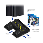 Ventola raffreddamento PS4 con dock ricarica controller