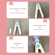 Tagliaunghie con luce LED per cani e gatti Pink Blue