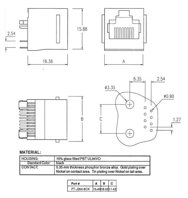 Connettore RJ45 femmina per CS