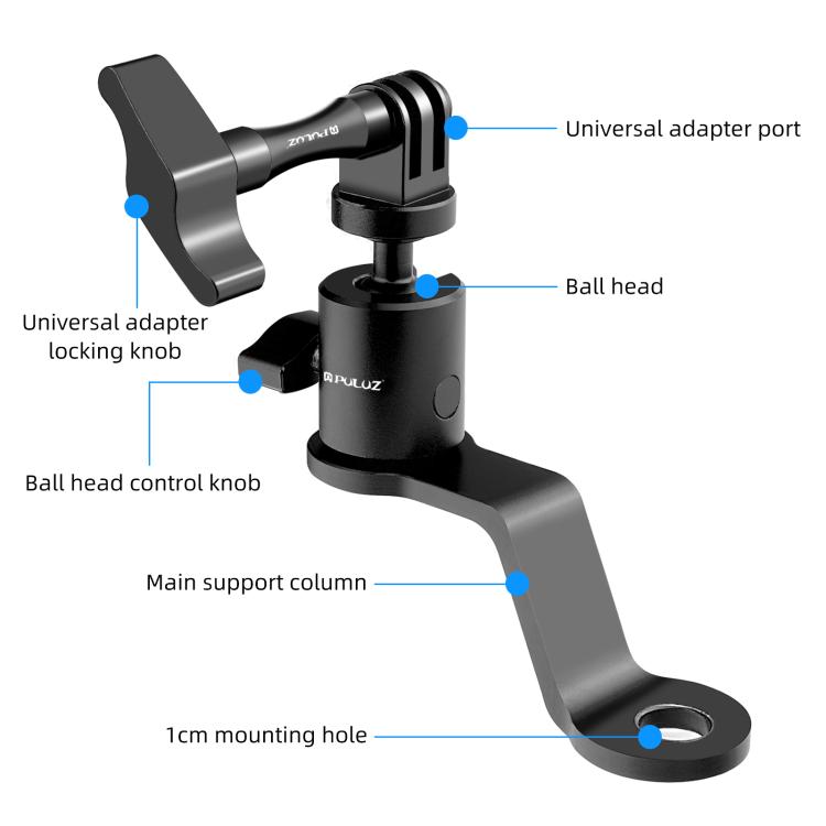 Supporto in lega di alluminio per action camera da moto