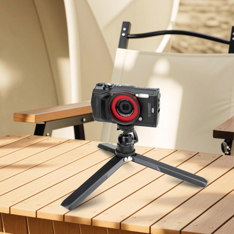 Adattatore per treppiede PULUZ multifunzionale in lega di alluminio con mini testa a sfera, slitta a caldo e vite da 1/4" a doppio uso., Dual-Use Ball Head Tripod