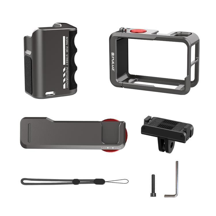 Adattatore di espansione per gabbia per fotocamera in metallo PULUZ con impugnatura per DJI Osmo Action 5 Pro / 4 / 3, For DJI Osmo Action 5 Pro / 4 / 3