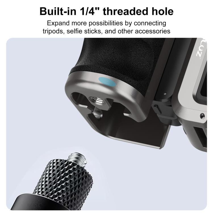 Adattatore di espansione per gabbia per fotocamera in metallo PULUZ con impugnatura per DJI Osmo Action 5 Pro / 4 / 3, For DJI Osmo Action 5 Pro / 4 / 3