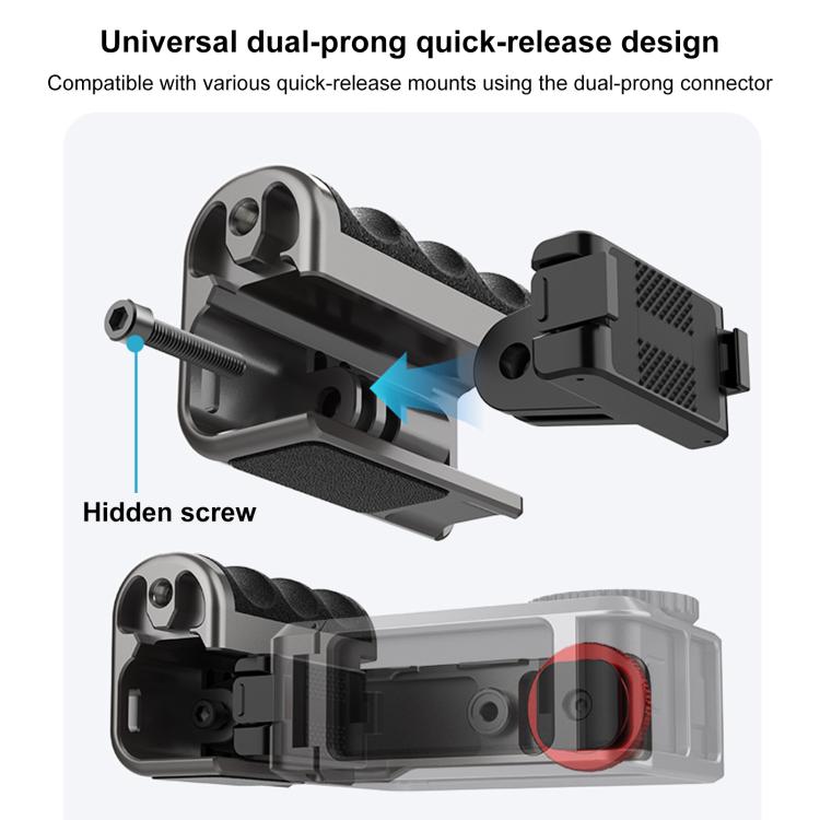 Adattatore di espansione per gabbia per fotocamera in metallo PULUZ con impugnatura per DJI Osmo Action 5 Pro / 4 / 3, For DJI Osmo Action 5 Pro / 4 / 3