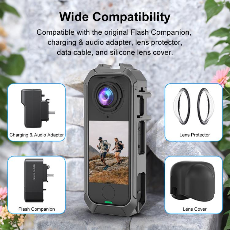 Telaio di protezione in metallo PULUZ per Insta360 X4 Air con base a slitta espandibile, For Insta360 X4 Air