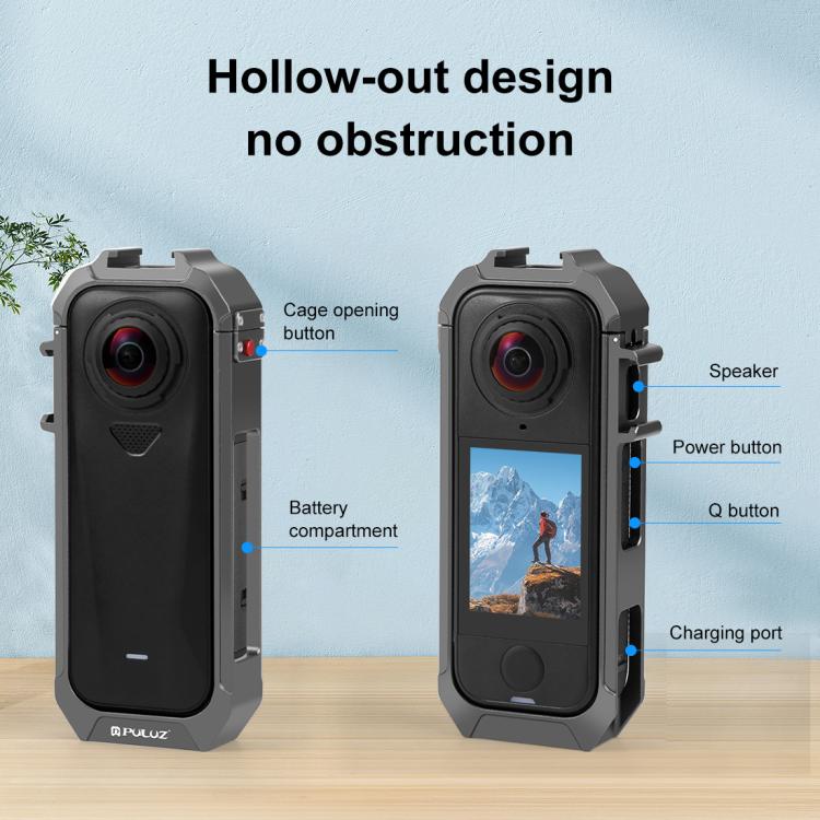 Telaio di protezione in metallo PULUZ per Insta360 X4 Air con base a slitta espandibile, For Insta360 X4 Air