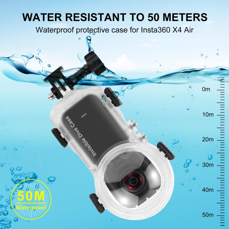 Custodia subacquea sigillata impermeabile fino a 50 m per Insta360 X4 Air PULUZ, For Insta360 X4 Air
