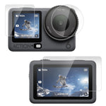 Pellicola protettiva in vetro temperato per obiettivo PULUZ + schermo anteriore e posteriore per DJI Osmo Action 6 / 6 Pro., Tempered Glass Film
