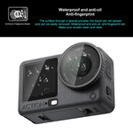 Pellicola protettiva in vetro temperato per obiettivo PULUZ + schermo anteriore e posteriore per DJI Osmo Action 6 / 6 Pro., Tempered Glass Film