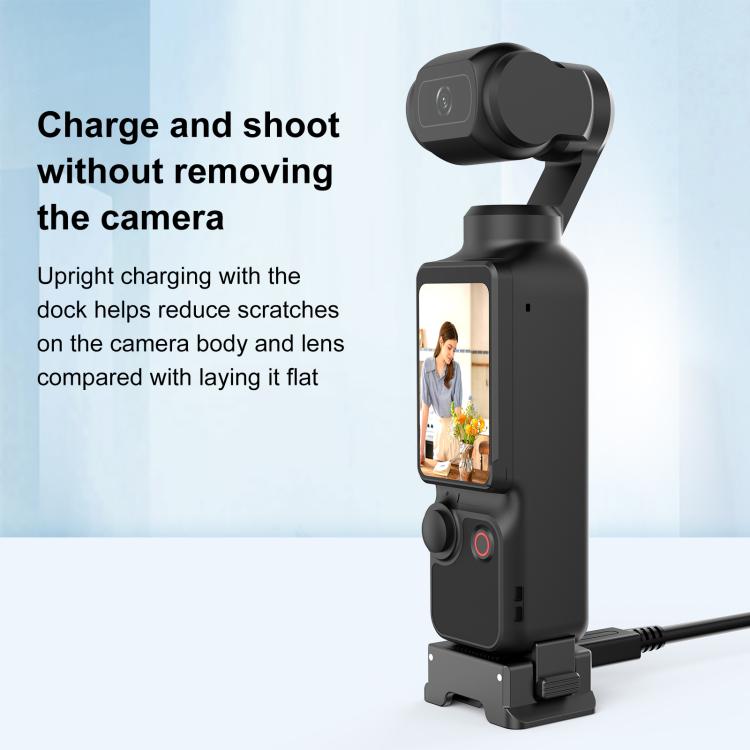 Base di ricarica a sgancio rapido in plastica PULUZ per DJI Osmo Pocket 3, Charging Adapter Base