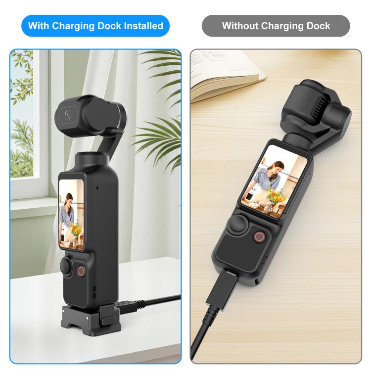 Base di ricarica a sgancio rapido in plastica PULUZ per DJI Osmo Pocket 3, Charging Adapter Base