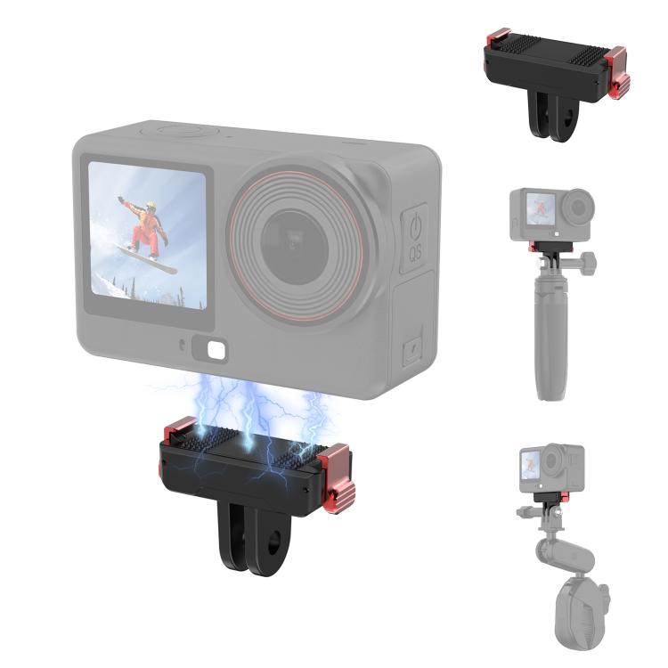 Per DJI Osmo Action 6 / Nano, supporto magnetico a sgancio rapido in plastica PULUZ a due artigli., Two Claw Quick-Release Base