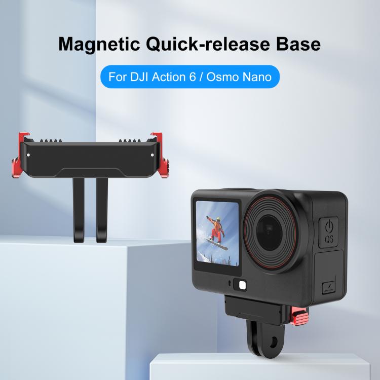 Per DJI Osmo Action 6 / Nano, supporto magnetico a sgancio rapido in plastica PULUZ a due artigli., Two Claw Quick-Release Base