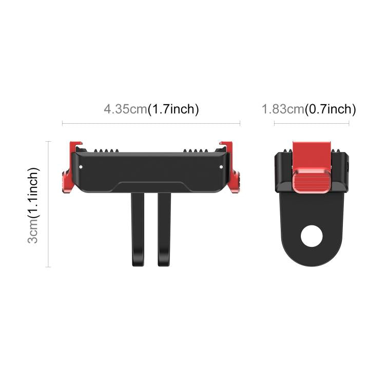 Per DJI Osmo Action 6 / Nano, supporto magnetico a sgancio rapido in plastica PULUZ a due artigli., Two Claw Quick-Release Base