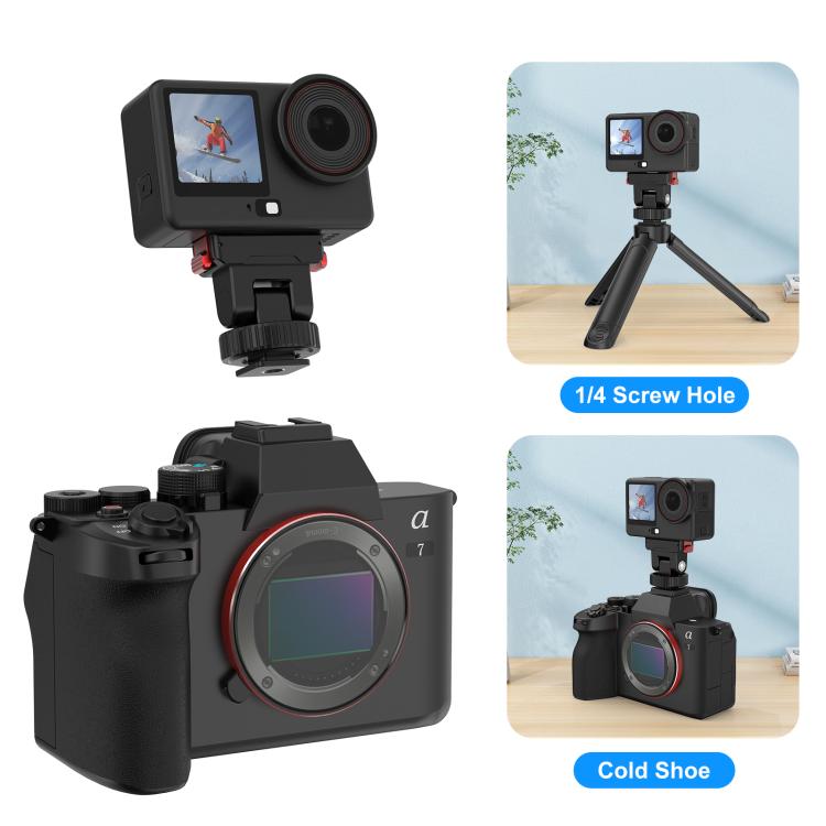 Base di montaggio a sgancio rapido in plastica PULUZ per gimbal DJI Osmo Action 6 / Nano, Gimbal Quick-Release Base