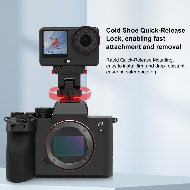 Base di montaggio a sgancio rapido in plastica PULUZ per gimbal DJI Osmo Action 6 / Nano, Gimbal Quick-Release Base