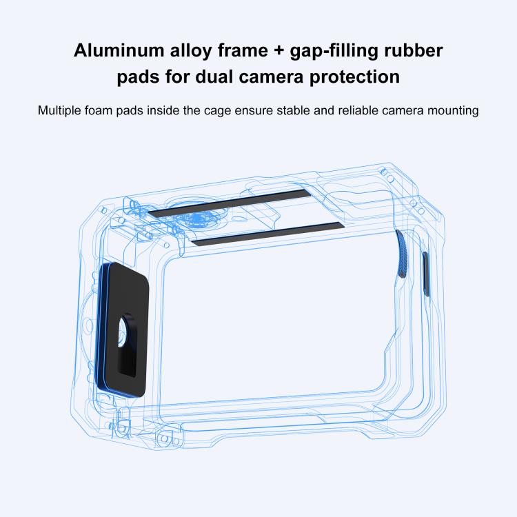 Telaio in metallo PULUZ per DJI Osmo Action 6 con attacco a slitta, Metal Cage