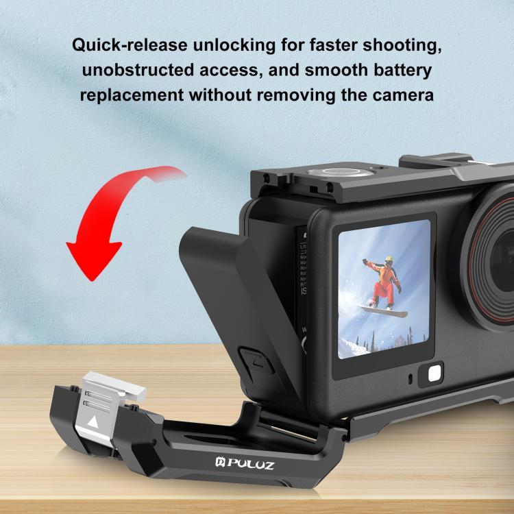 Telaio in metallo PULUZ per DJI Osmo Action 6 con attacco a slitta, Metal Cage