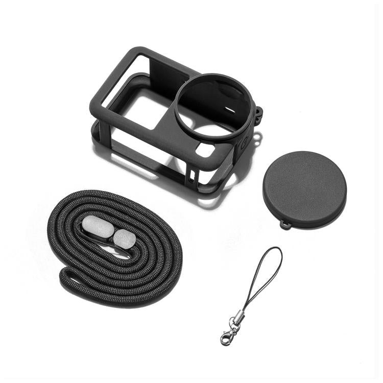 Custodia protettiva in silicone PULUZ per DJI Osmo Action 6 con cinturino da polso e copriobiettivo., Silicone Protective Cover