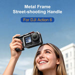 Adattatore di espansione per gabbia in metallo PULUZ per fotocamera DJI Osmo Action 6 con impugnatura, For DJI Osmo Action 6