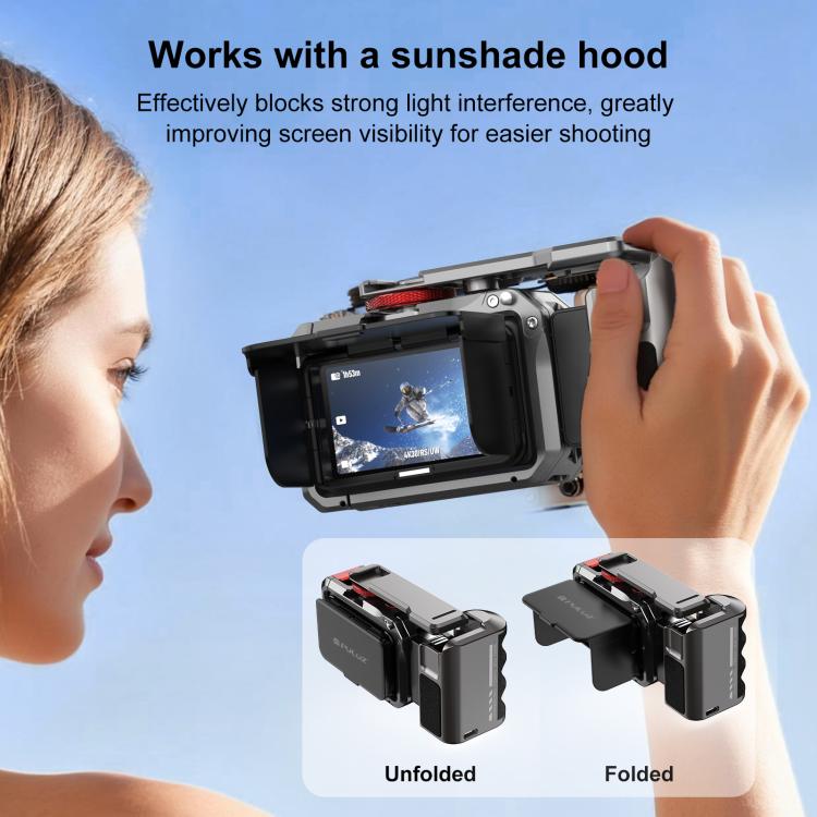Adattatore di espansione per gabbia in metallo PULUZ per fotocamera DJI Osmo Action 6 con impugnatura, For DJI Osmo Action 6