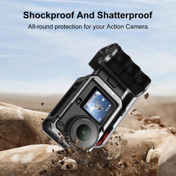 Adattatore di espansione per gabbia in metallo PULUZ per fotocamera DJI Osmo Action 6 con impugnatura, For DJI Osmo Action 6