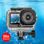Per DJI Osmo Action 6 PULUZ Guscio subacqueo impermeabile fino a 60 m / 196 piedi con adattatore invisibile e vite lunga, Waterproof Shell