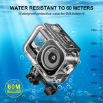 Per DJI Osmo Action 6 PULUZ Guscio subacqueo impermeabile fino a 60 m / 196 piedi con adattatore invisibile e vite lunga, Waterproof Shell