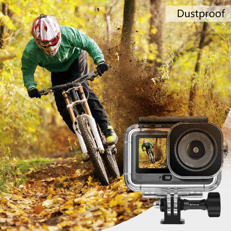 Per DJI Osmo Action 6 PULUZ Guscio subacqueo impermeabile fino a 60 m / 196 piedi con adattatore invisibile e vite lunga, Waterproof Shell
