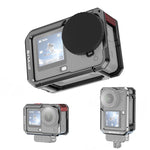 Gabbia per fotocamera PULUZ in metallo a doppia apertura, espandibile, con copriobiettivo in silicone, per DJI Osmo Action 6., Dual-Opening Cage