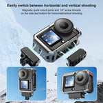 Gabbia per fotocamera PULUZ in metallo a doppia apertura, espandibile, con copriobiettivo in silicone, per DJI Osmo Action 6., Dual-Opening Cage