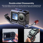 Gabbia per fotocamera PULUZ in metallo a doppia apertura, espandibile, con copriobiettivo in silicone, per DJI Osmo Action 6., Dual-Opening Cage
